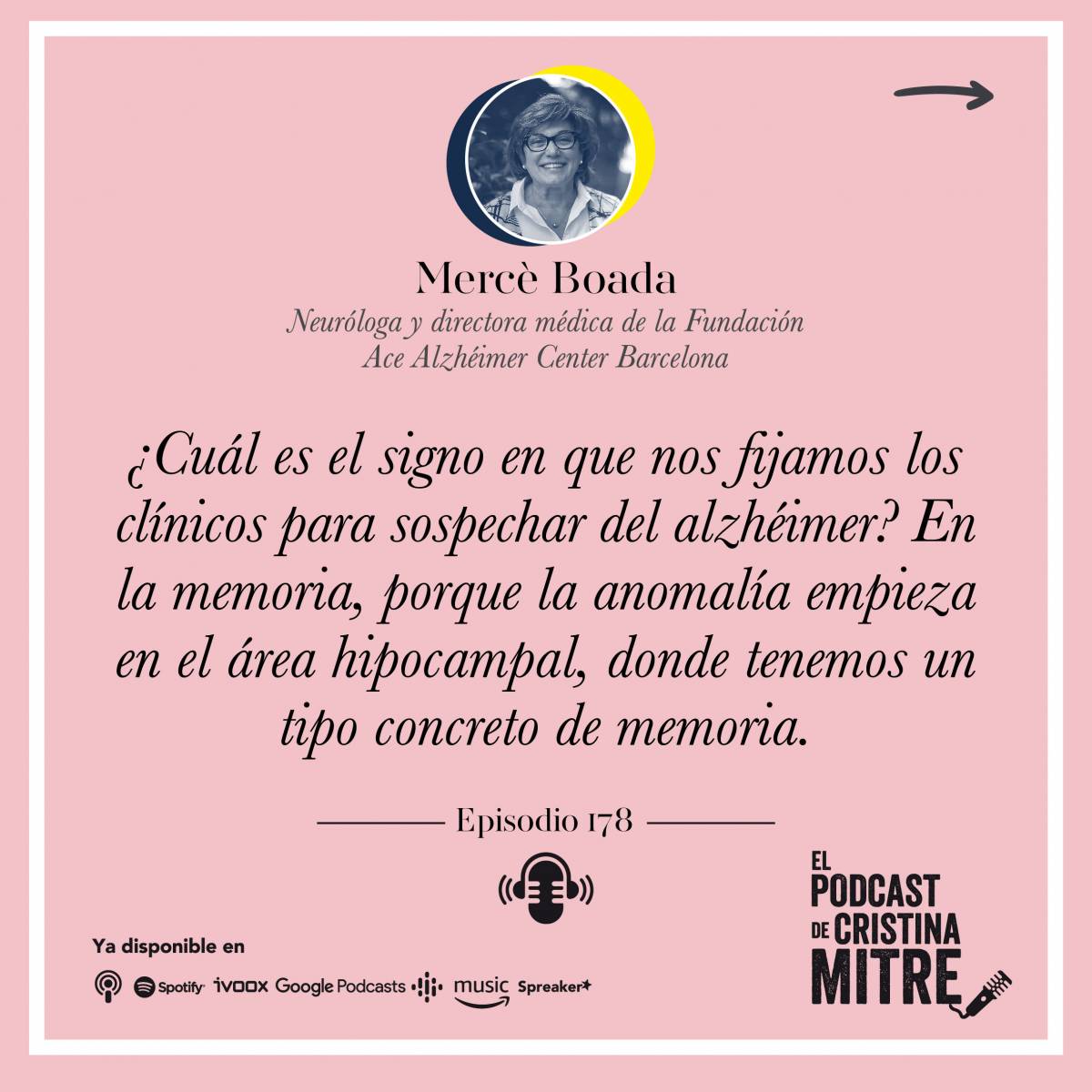 el podcast de cristina Mitre Mercé Boada Alzheimer memoria