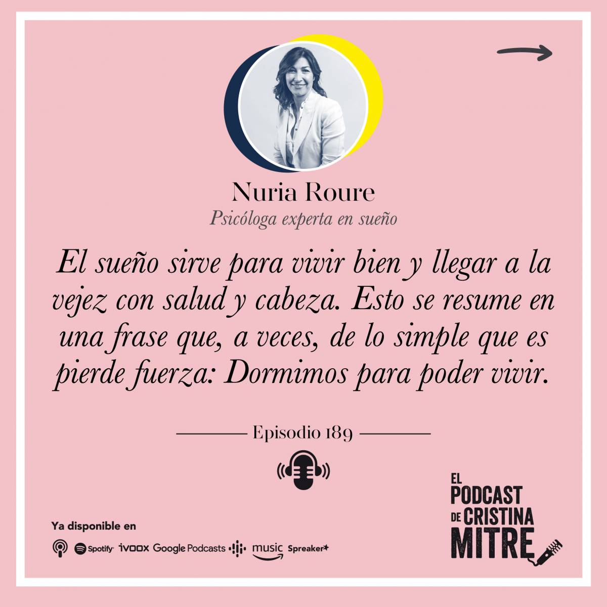El podcast de Cristina Mitre Nuria Roure Dormir bien