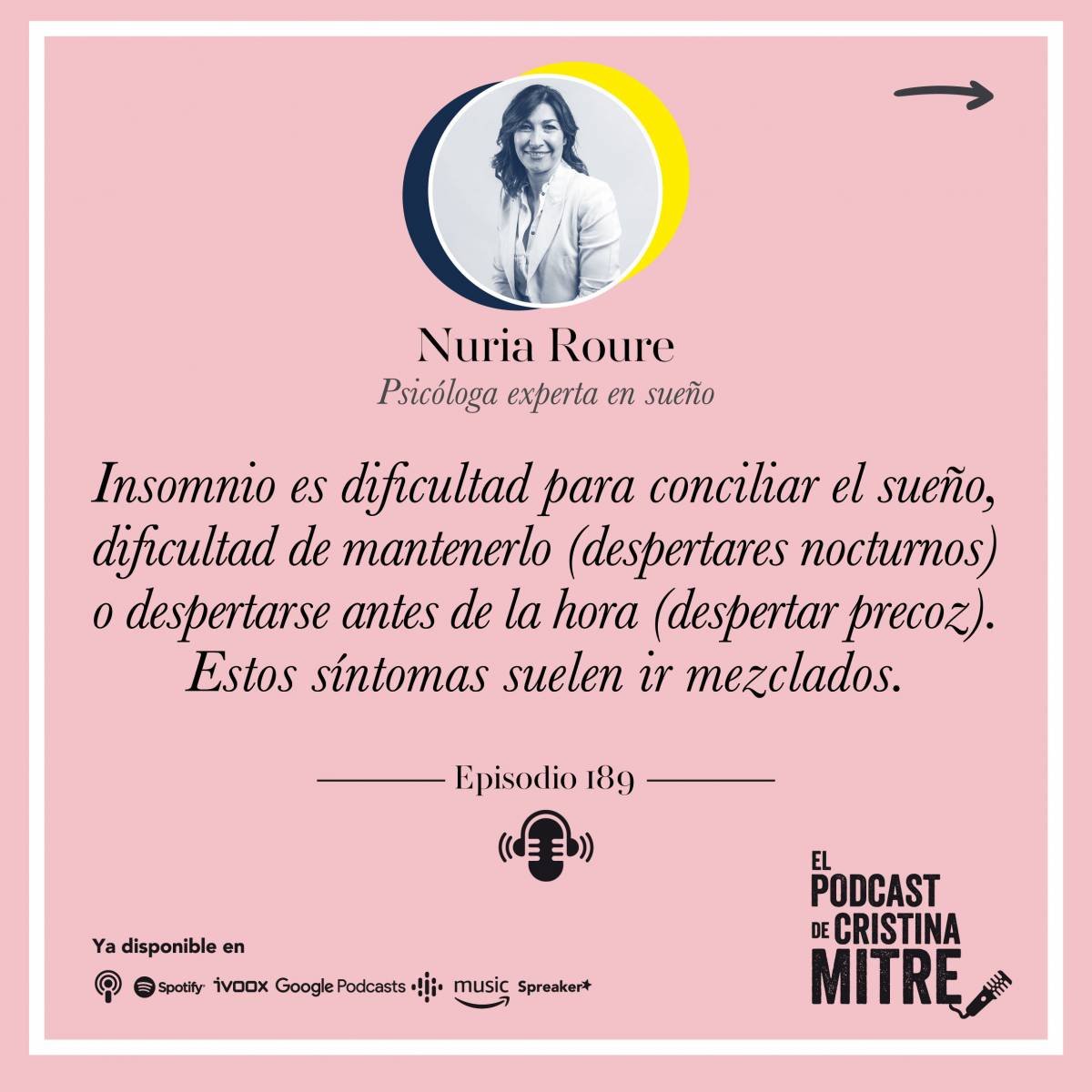 El podcast de Cristina Mitre Nuria Roure insomnio