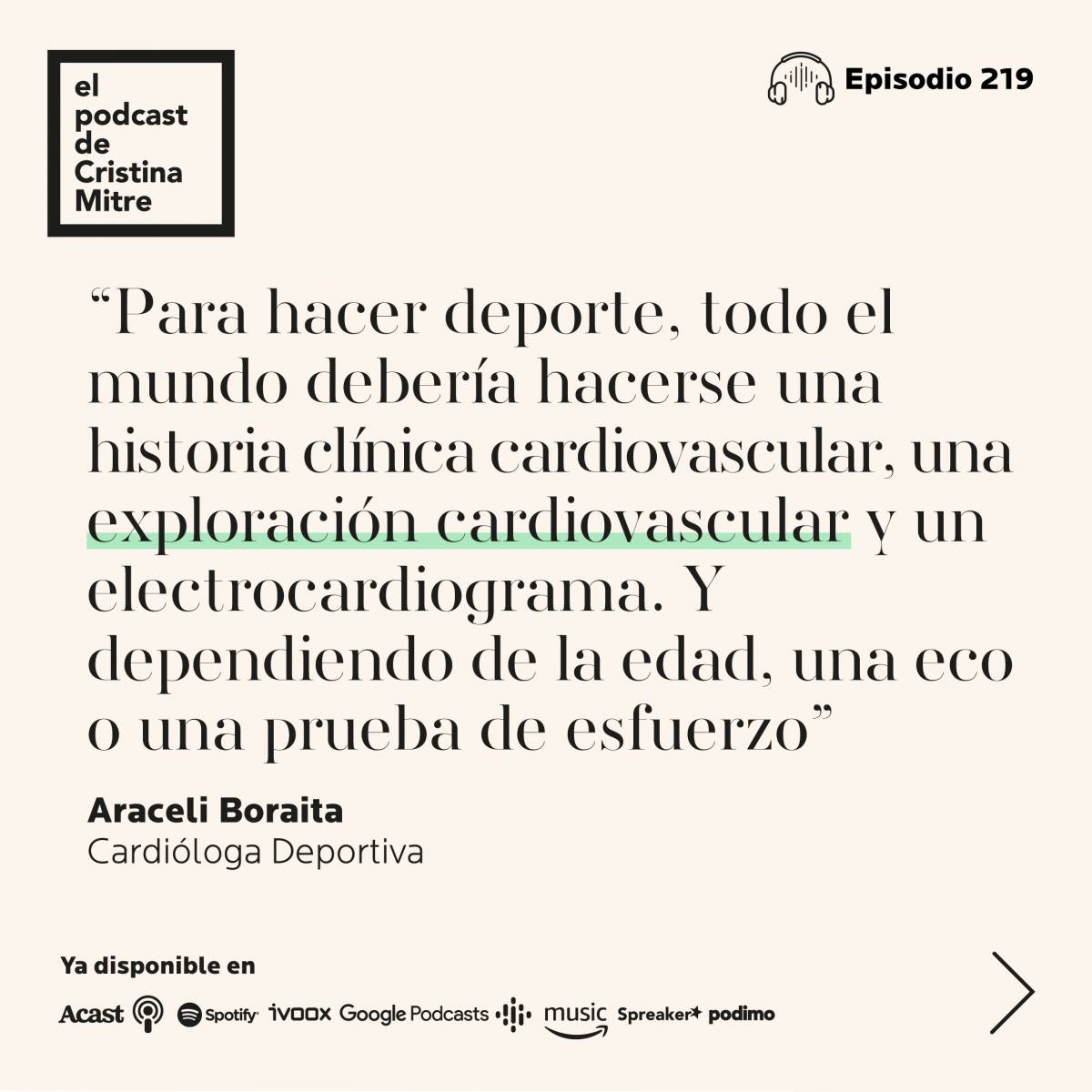 Muerte súbita El Podcast de Cristina Mitre Araceli Boraita