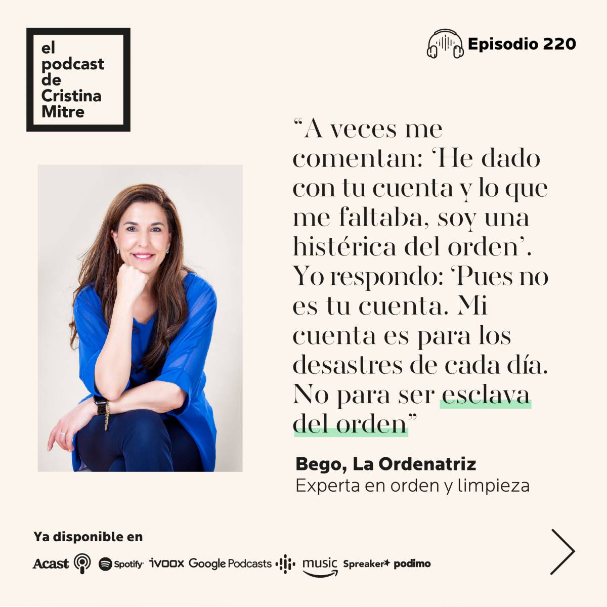 El podcast de Cristina Mitre La ordenatriz
