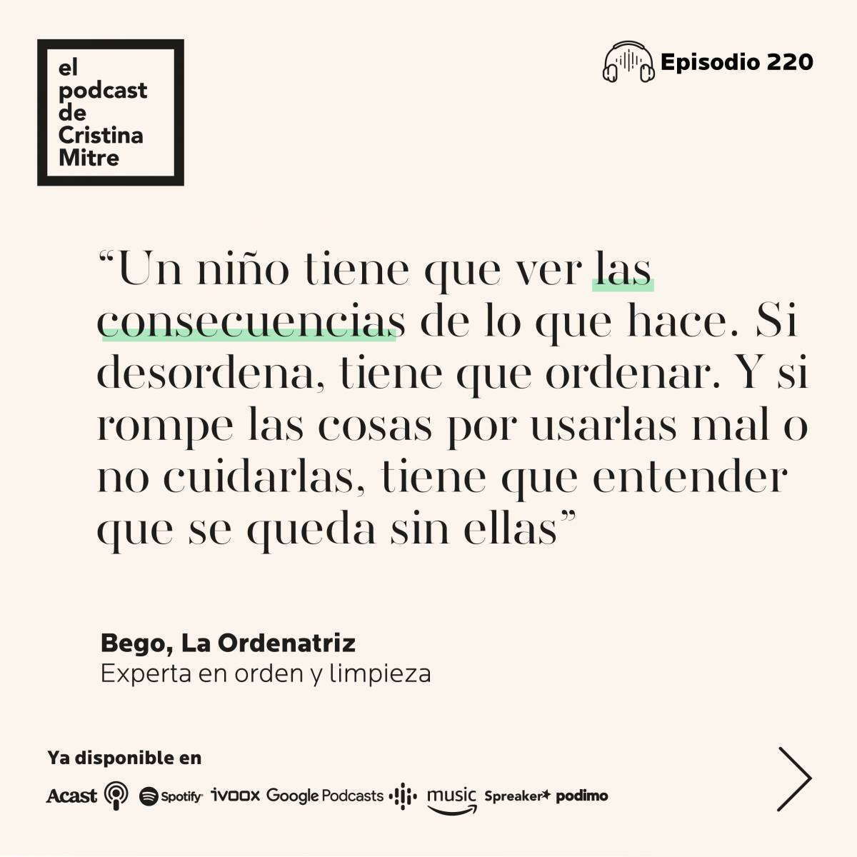 El podcast de Cristina Mitre La ordenatriz limpieza