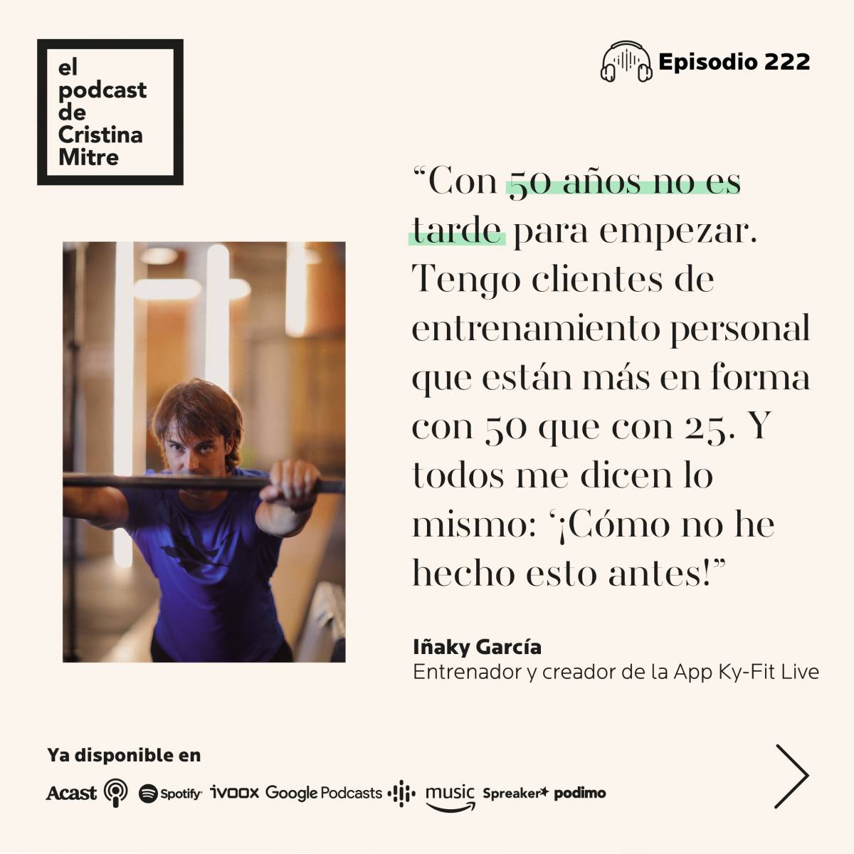 El podcast de Cristina Mitre Iñaky Garcia gimnasio
