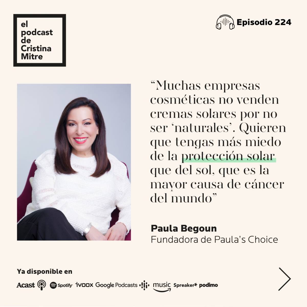 Podcast Cristina Mitre cosmetica