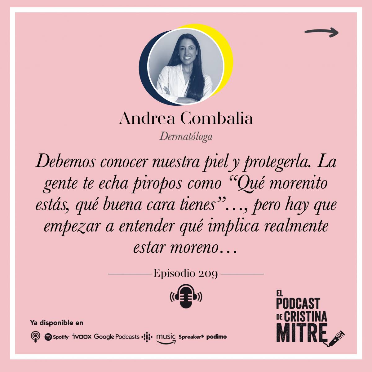 El podcast de Cristina Mitre Andrea Combalia bronceado