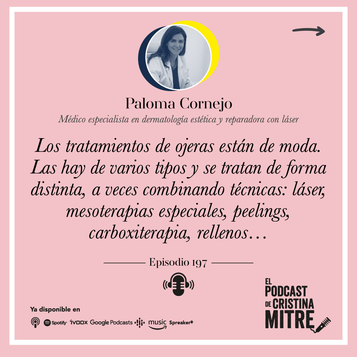 El Podcast de Cristina Mitre Paloma Cornejo tratamiento ojeras