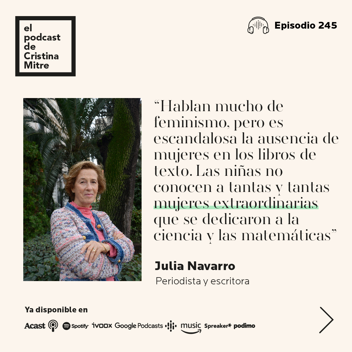 el podcast de cristina mitre julia navarro feminismo