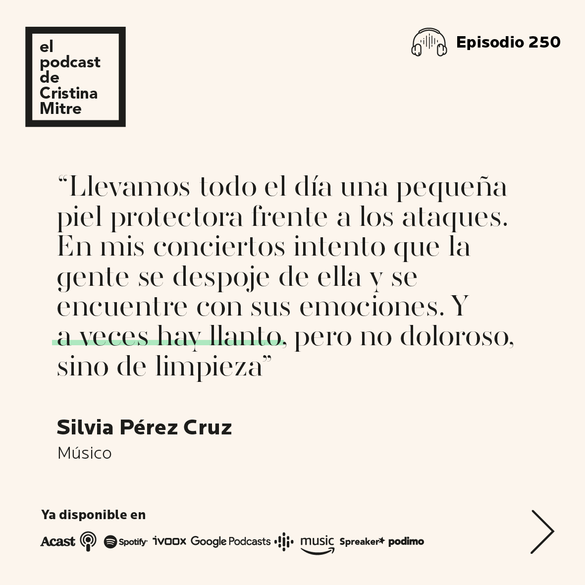 el podcast de cristina Mitre Silvia perez cruz