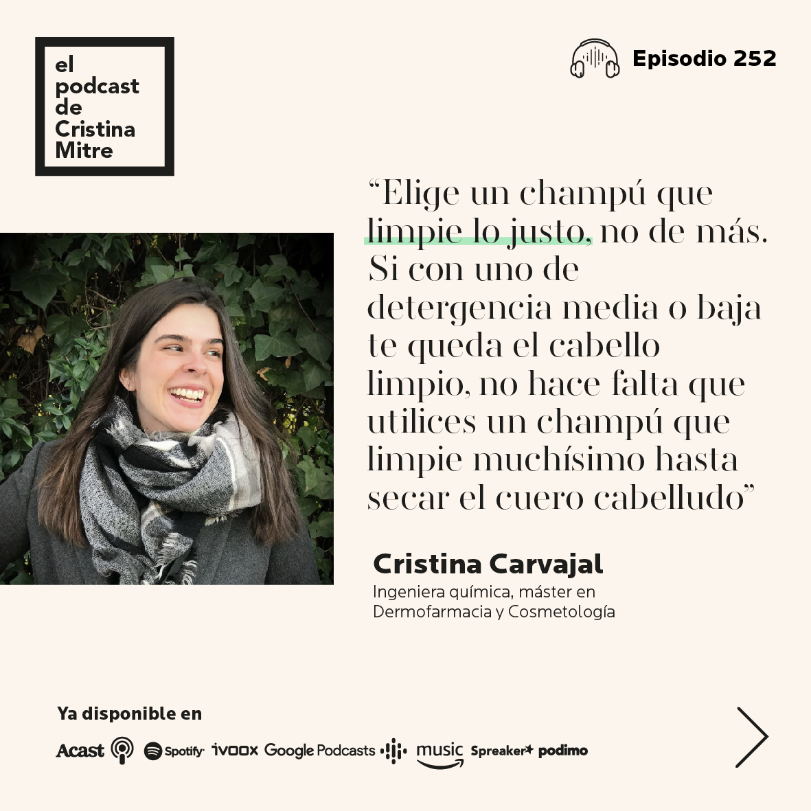 El Podcast de Cristina Mitre Cristina Carvajal productos para el pelo