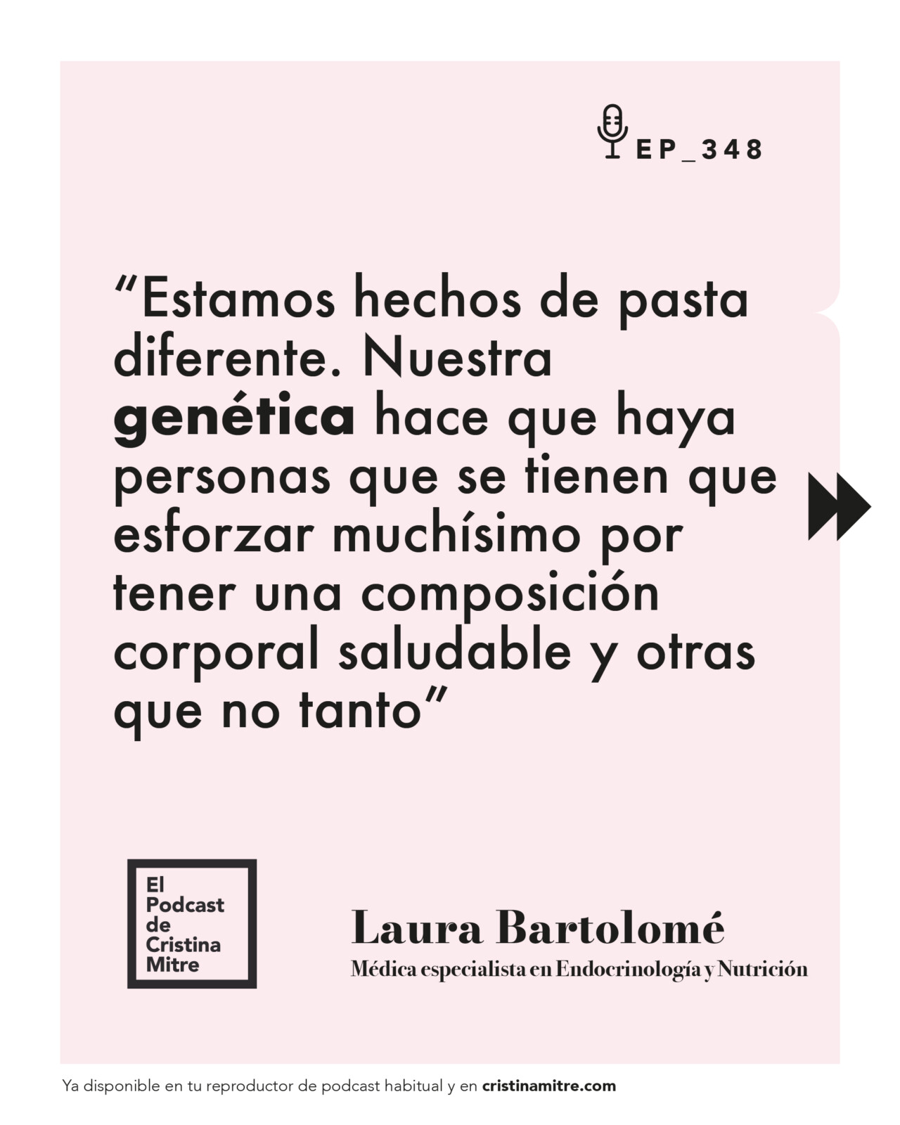 el podcast de Cristina Mitre Laura Bartolome engordo