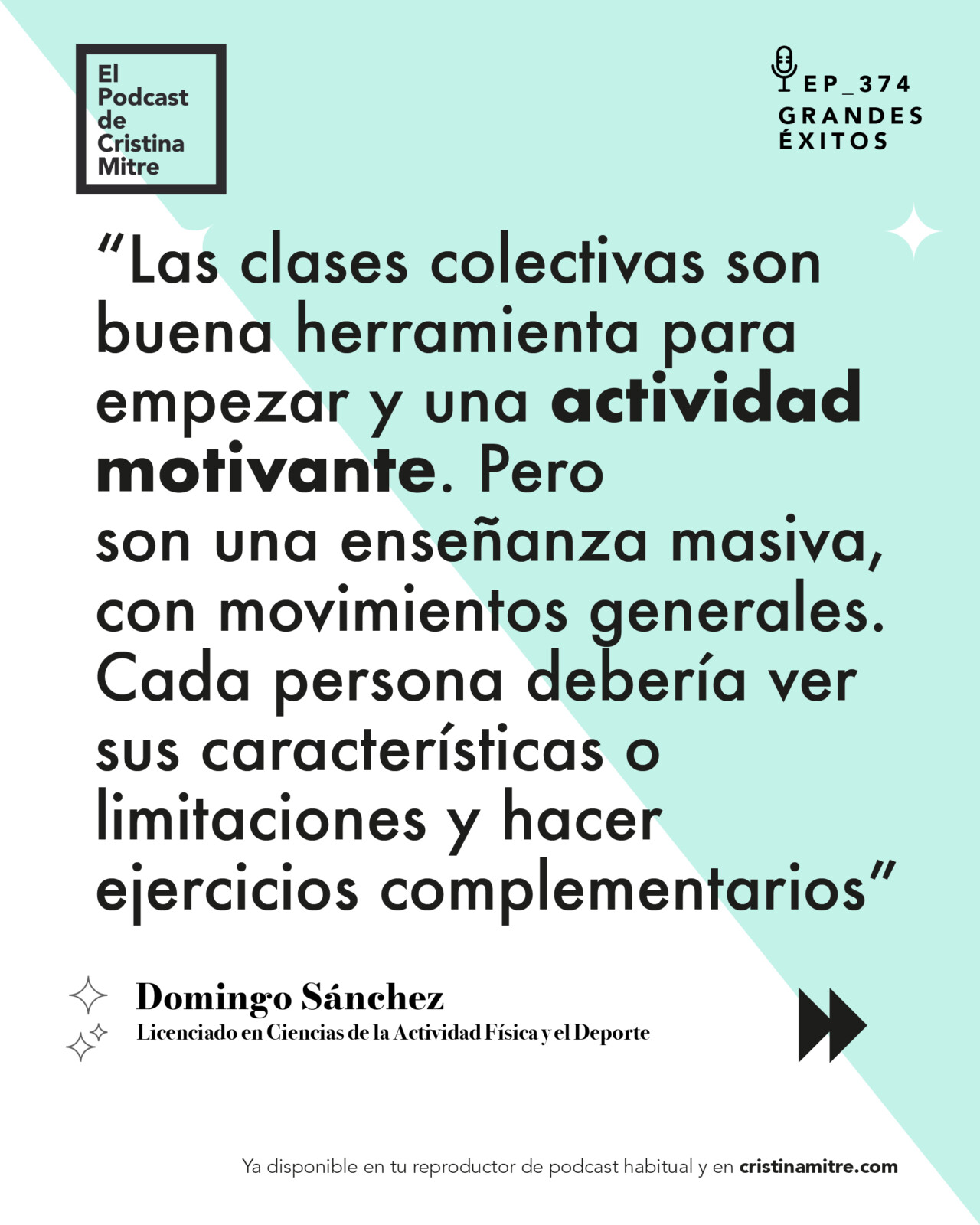 el podcast de Cristina Mitre Domingo Sánchez Estar en forma