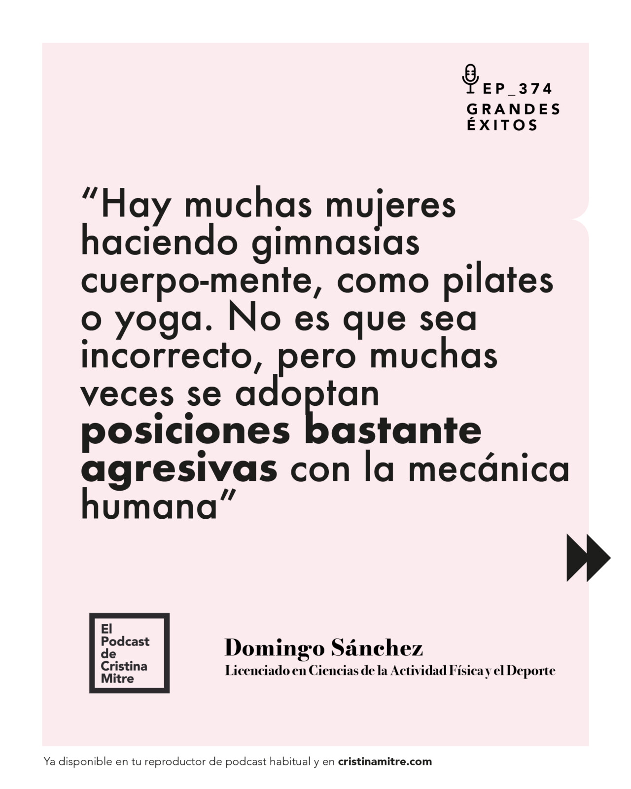 el podcast de Cristina Mitre Domingo Sánchez Estar en forma